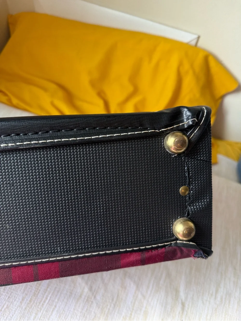 Red and Black Plaid vintage small suitcase Vinyl 70’s Bag camp core